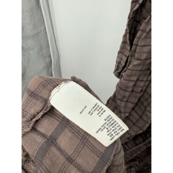 Free people Brown Plaid Button Down Edie Flannel Dress - Picture 6 of 7